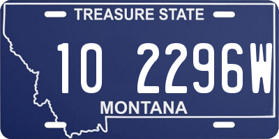 MT license plate 102296W