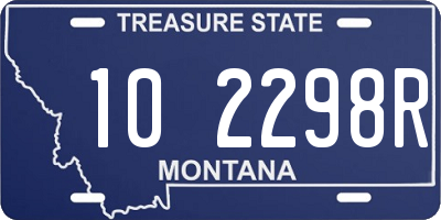 MT license plate 102298R