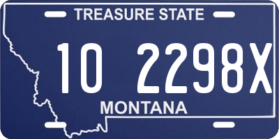 MT license plate 102298X