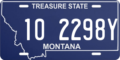 MT license plate 102298Y