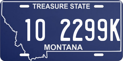 MT license plate 102299K