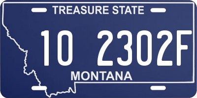 MT license plate 102302F