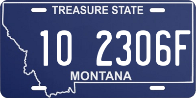 MT license plate 102306F