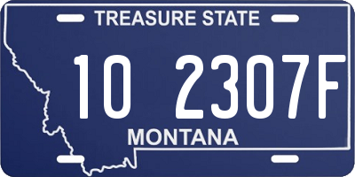 MT license plate 102307F