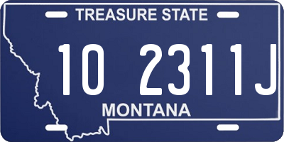 MT license plate 102311J