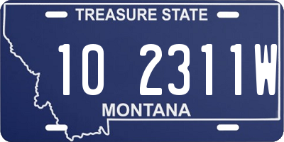 MT license plate 102311W