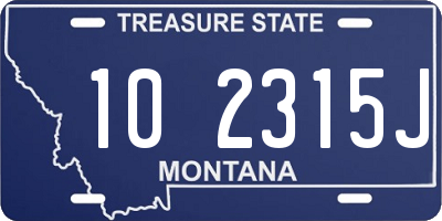 MT license plate 102315J