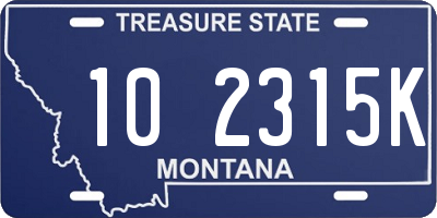 MT license plate 102315K