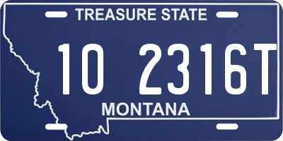 MT license plate 102316T