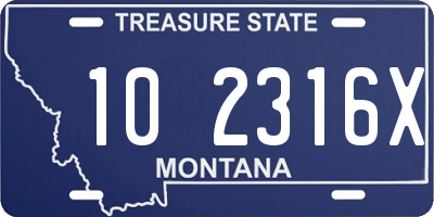 MT license plate 102316X