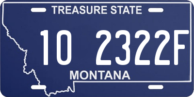 MT license plate 102322F