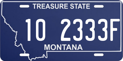 MT license plate 102333F