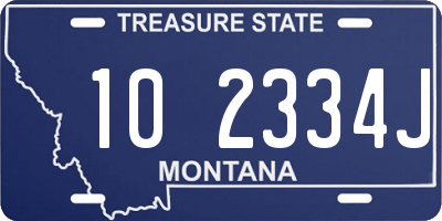 MT license plate 102334J