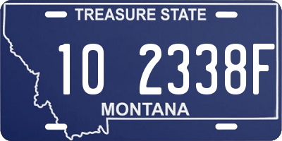 MT license plate 102338F