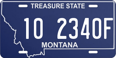 MT license plate 102340F