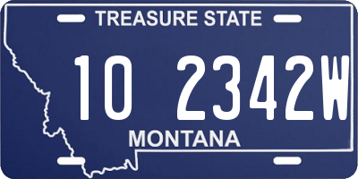 MT license plate 102342W