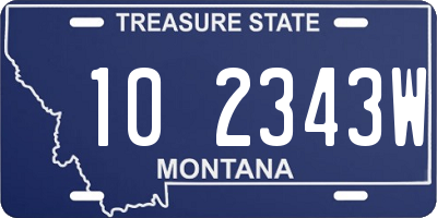 MT license plate 102343W