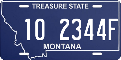 MT license plate 102344F