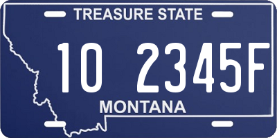 MT license plate 102345F