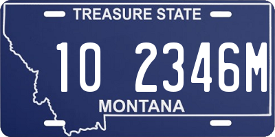 MT license plate 102346M