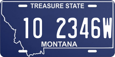 MT license plate 102346W