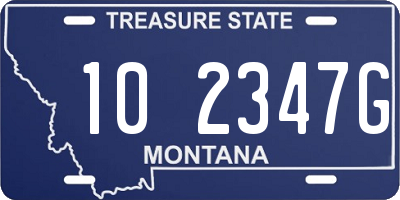 MT license plate 102347G