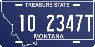 MT license plate 102347T