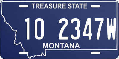 MT license plate 102347W