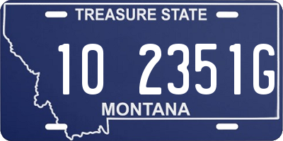 MT license plate 102351G