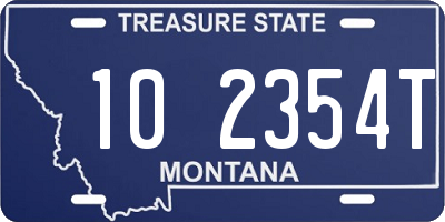 MT license plate 102354T