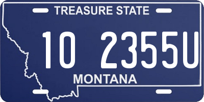 MT license plate 102355U