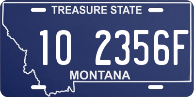 MT license plate 102356F