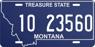 MT license plate 102356O