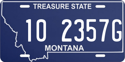 MT license plate 102357G