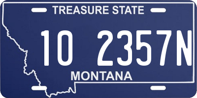 MT license plate 102357N