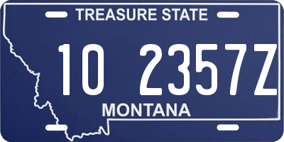 MT license plate 102357Z