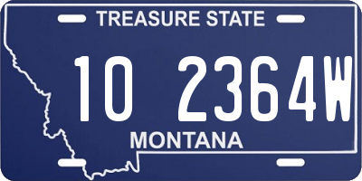 MT license plate 102364W