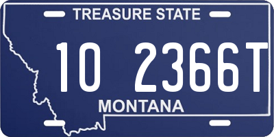 MT license plate 102366T