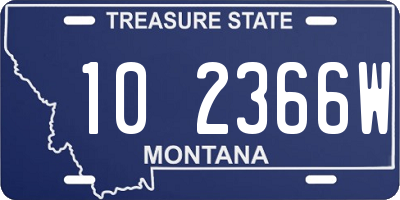 MT license plate 102366W