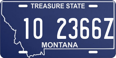 MT license plate 102366Z