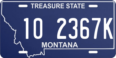 MT license plate 102367K