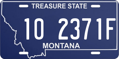 MT license plate 102371F