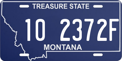 MT license plate 102372F