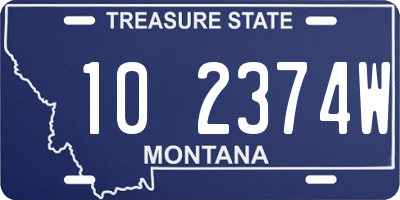 MT license plate 102374W