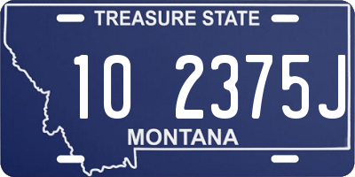 MT license plate 102375J