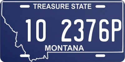 MT license plate 102376P