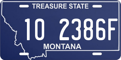 MT license plate 102386F