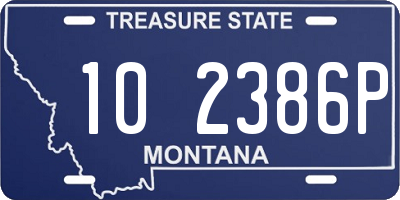 MT license plate 102386P