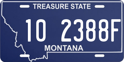 MT license plate 102388F