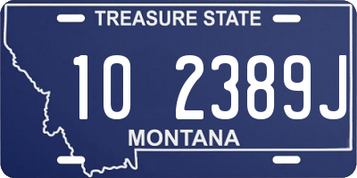 MT license plate 102389J